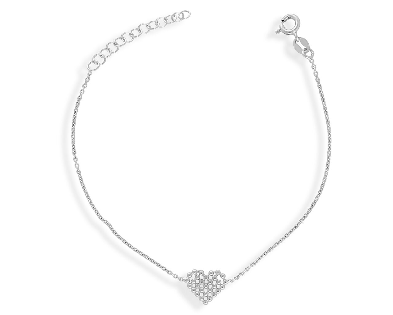 Bransoletka srebrna z serduszkiem pr.925