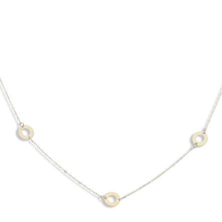 Naszyjnik złoty z okrągłymi otwartymi blaszkami