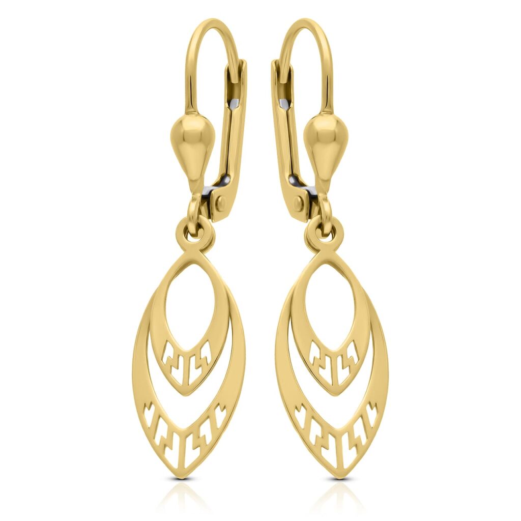 Kolczyki złote 585 ażurowe łezki