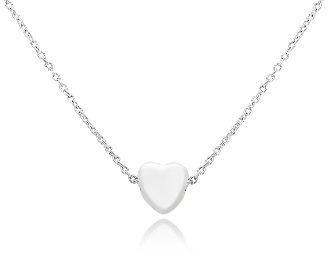 Naszyjnik srebrny damski z gładkim serduszkiem