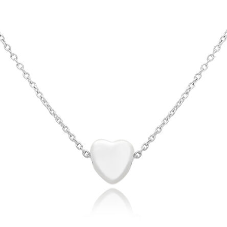 Naszyjnik srebrny damski z gładkim serduszkiem