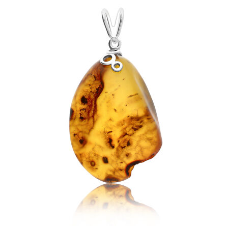 Zawieszka srebrna z naturalnym bursztynem pr.925