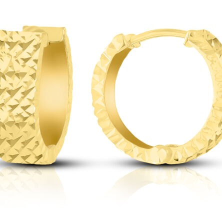 Złote kolczyki koła szerokie diamentowane pr.585