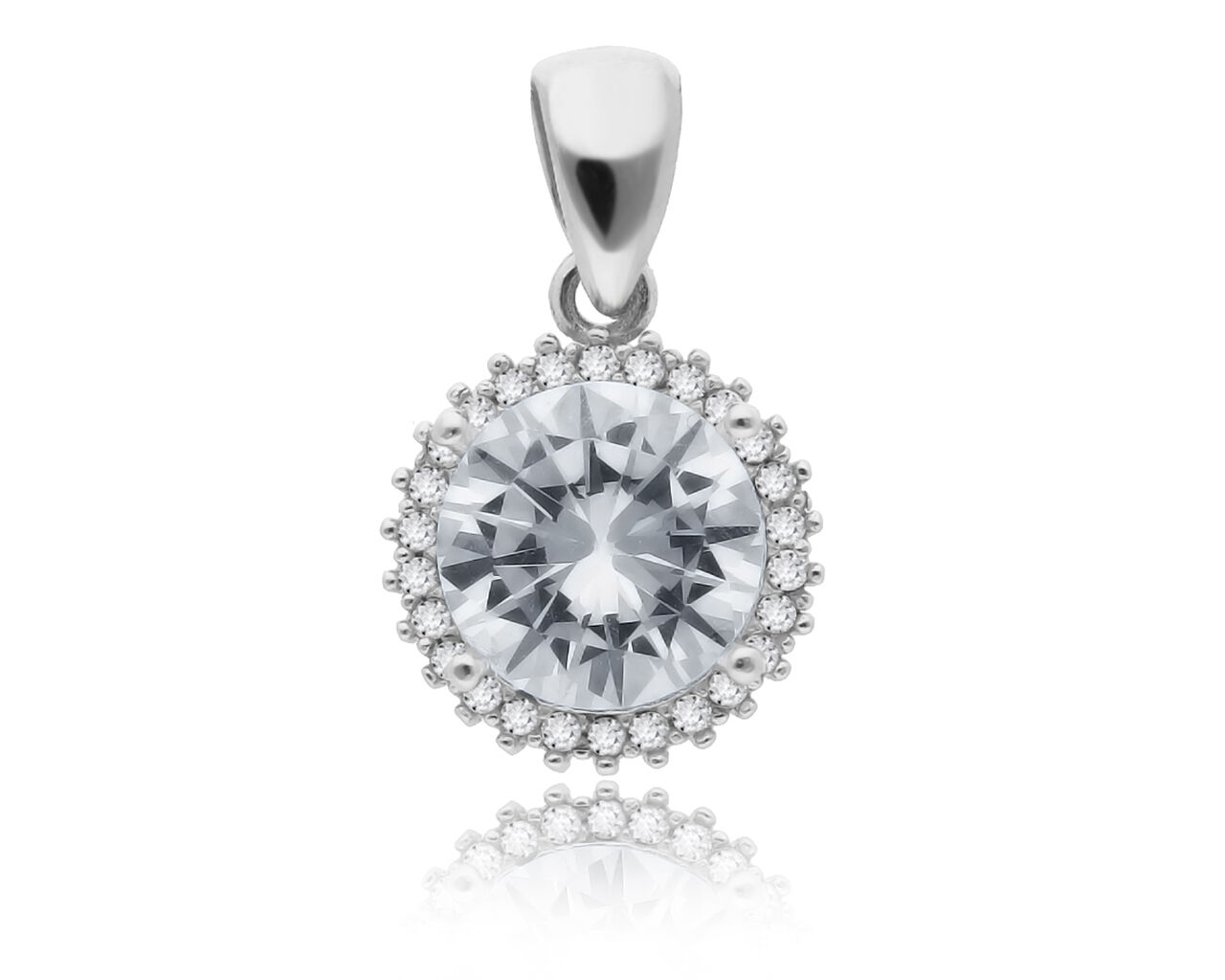 Zawieszka srebrna z dużą cyrkonią