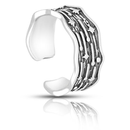 Pierścionek srebrny regulowany szeroki pr.925