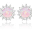 Kolczyki srebrne z różowym opalem pr.925 - 2