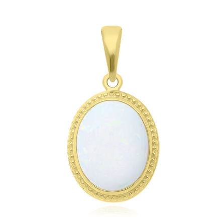 Złota zawieszka z białym opalem pr.585