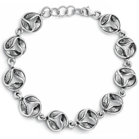 Bransoletka srebrna 925 z motywem trójlistnym