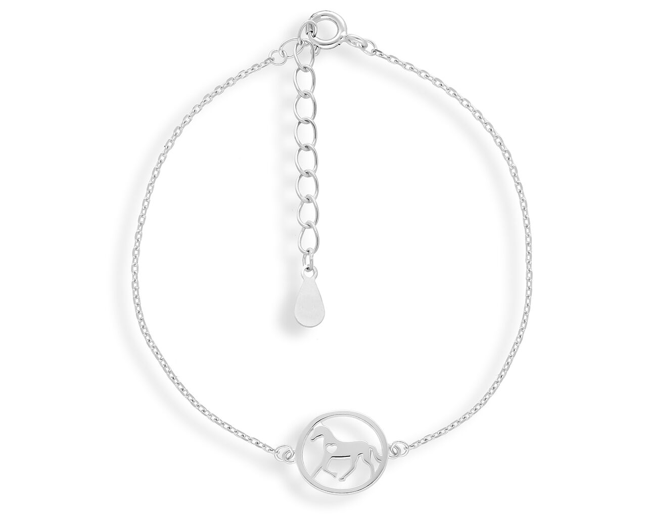 Bransoletka srebrna damska z koniem