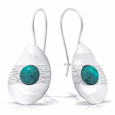 Kolczyki srebrne 925 z chryzokolą wiszące