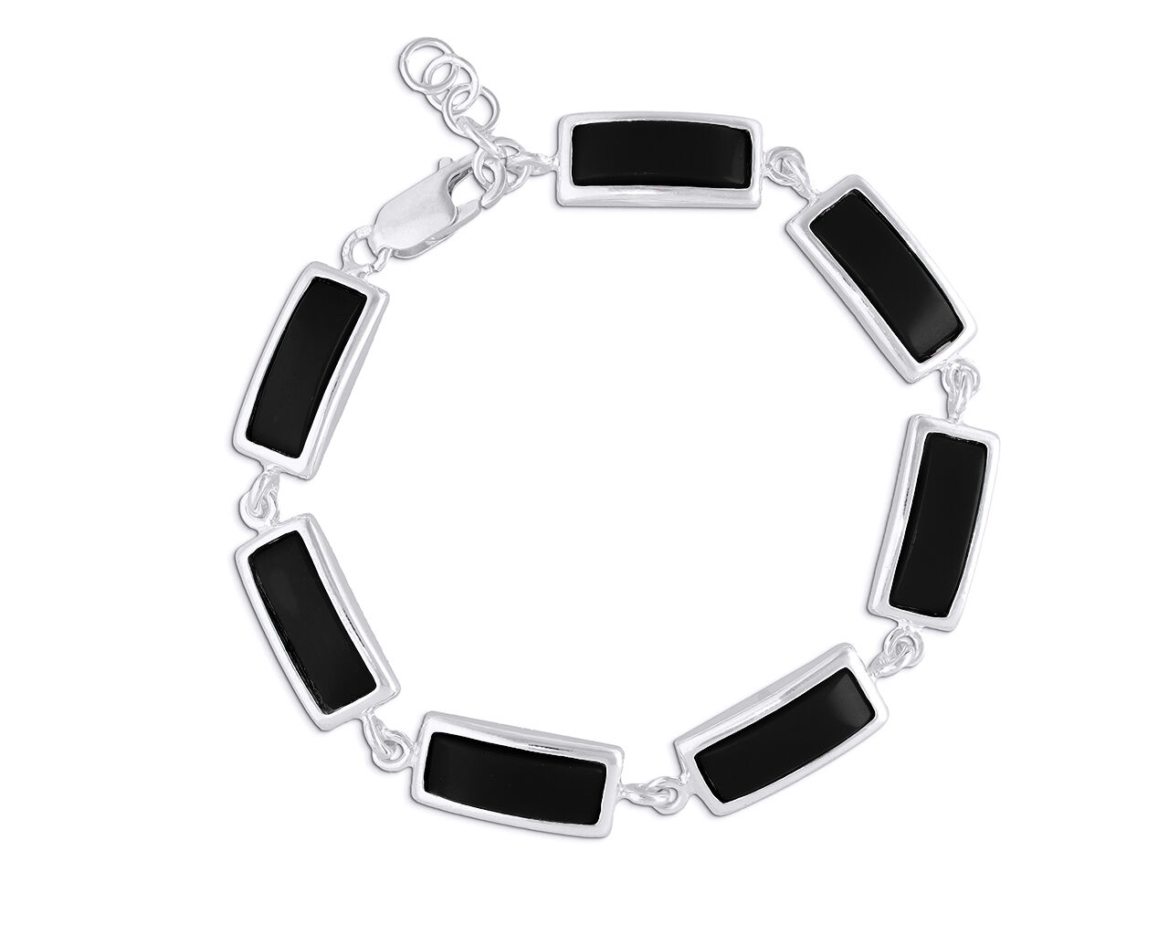 Bransoletka srebrna z czarnymi onyksami