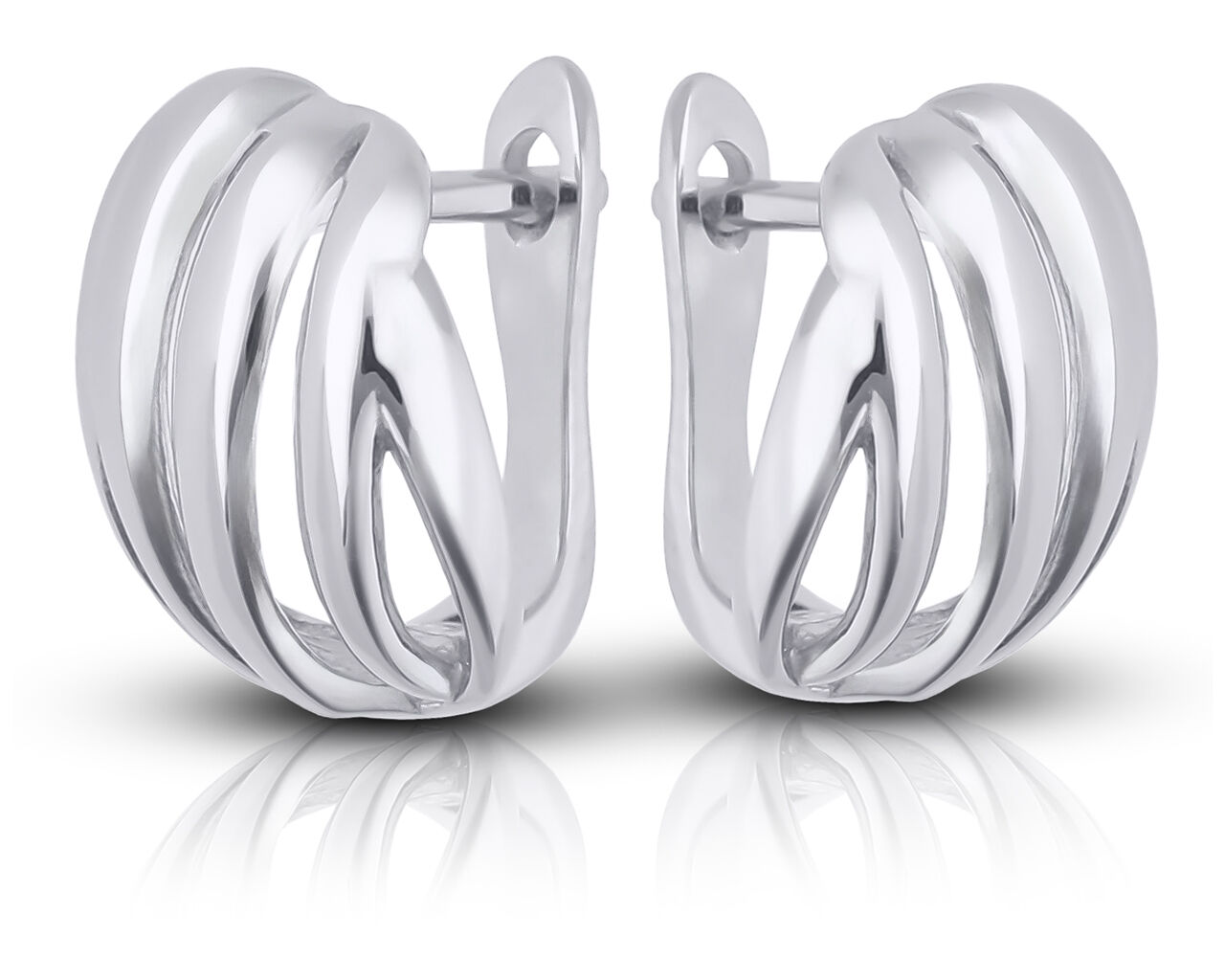 Kolczyki srebrne angielskie szerokie gładkie