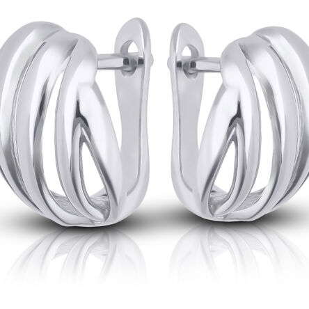 Kolczyki srebrne angielskie szerokie gładkie