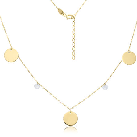 Naszyjnik złoty 585 z okrągłymi zawieszkami