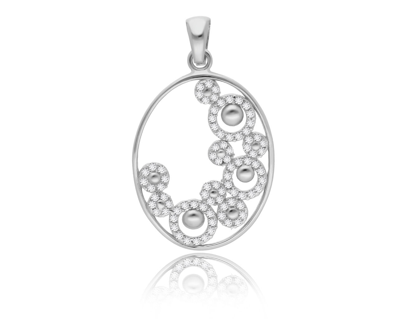 Zawieszka srebrna duża owalna oryginalny wzór