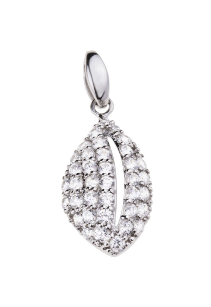 Zawieszka srebrna rodowana z cyrkonią