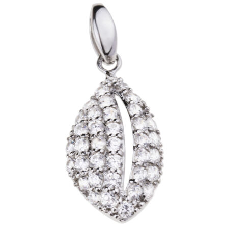 Zawieszka srebrna rodowana z cyrkonią
