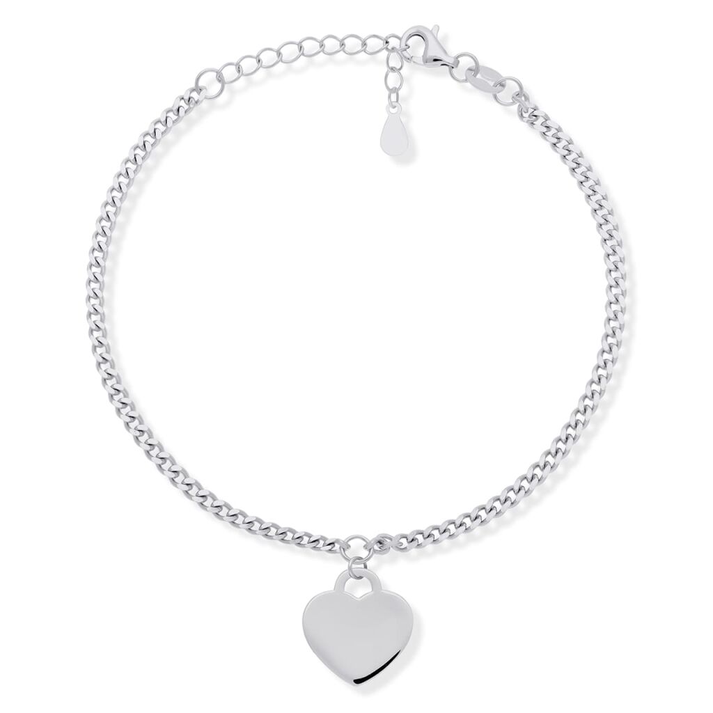 Bransoletka srebrna 925 serce z grawerem