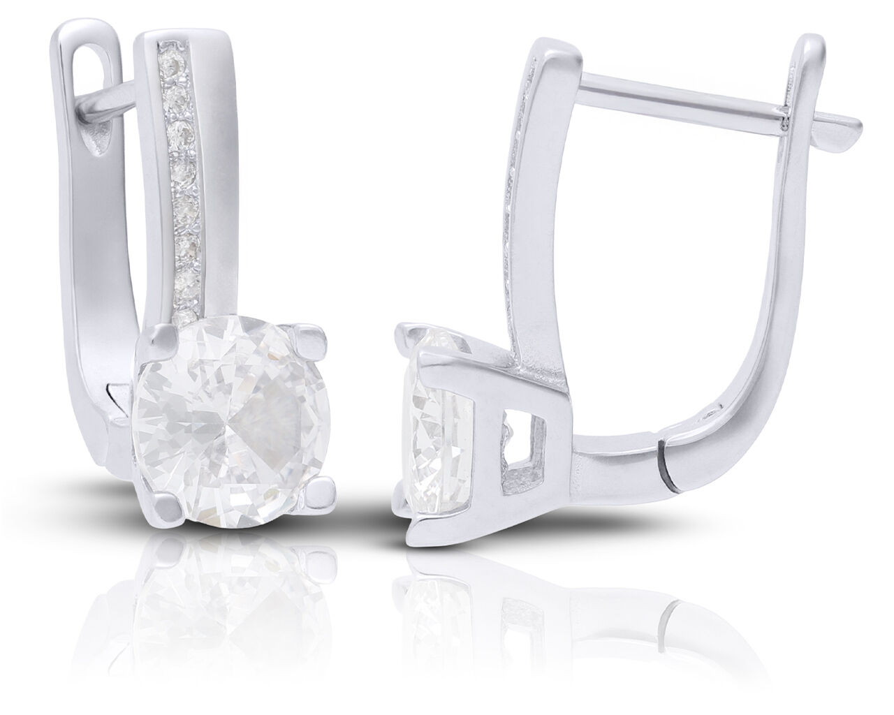 Kolczyki srebrne z cyrkoniami angielskie zapięcie