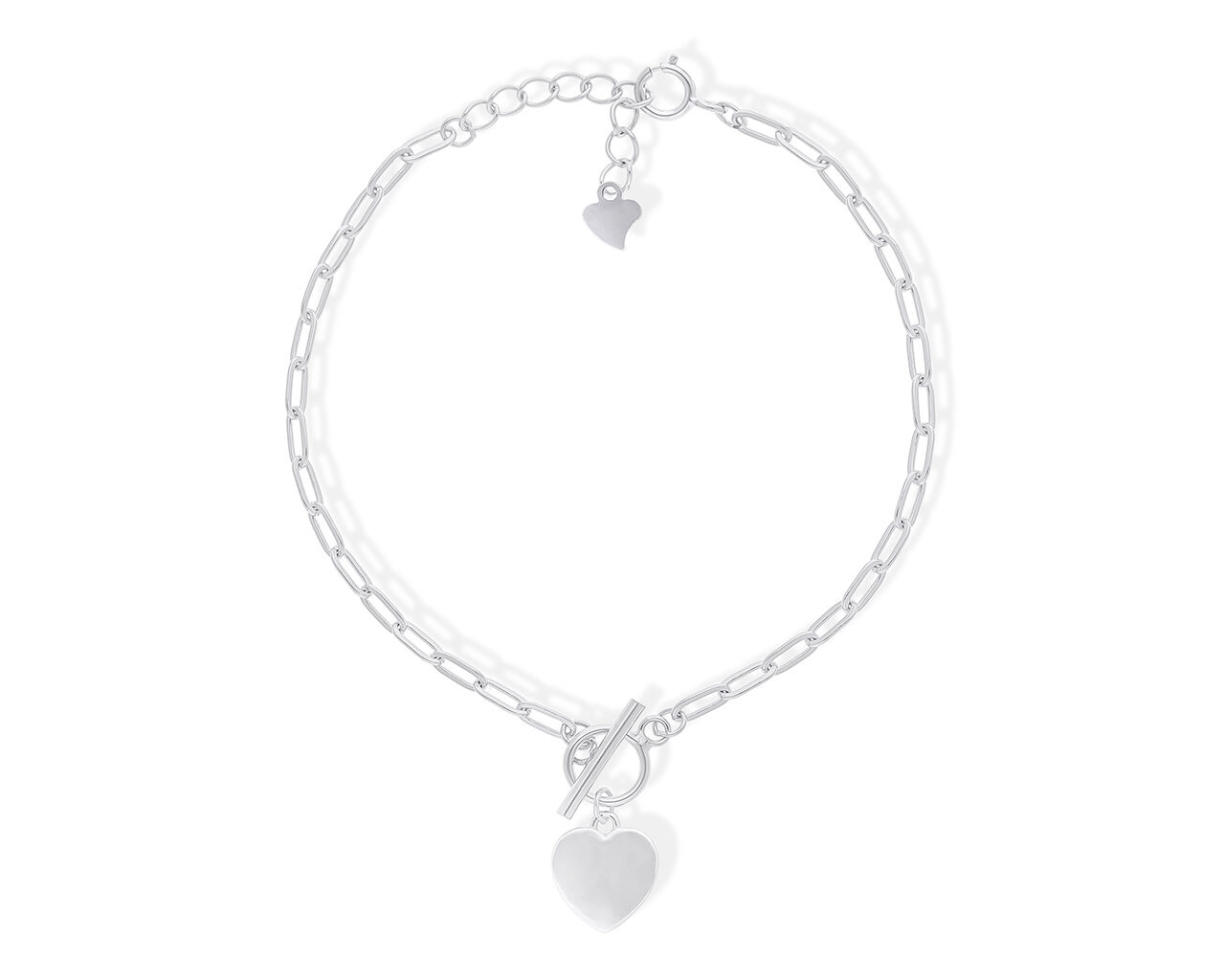 Bransoletka srebrna z gładkimi serduszkiem