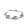 Bransoletka srebrna z liśćmi - 2