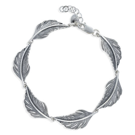 Bransoletka srebrna z liśćmi