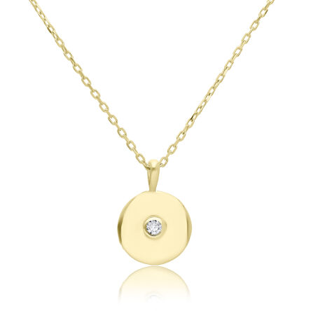 Naszyjnik srebrny pozłacany okrągła zawieszka