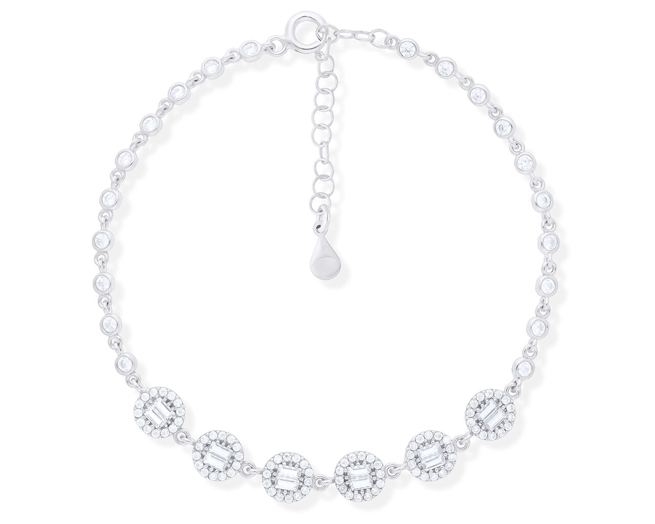 Bransoletka srebrna z cyrkoniami pr.925