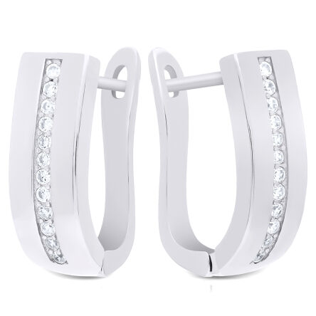 Kolczyki srebrne angielskie z cyrkoniami pr.925