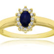 Złoty pierścionek z szafirem i brylantami pr.585 - 3