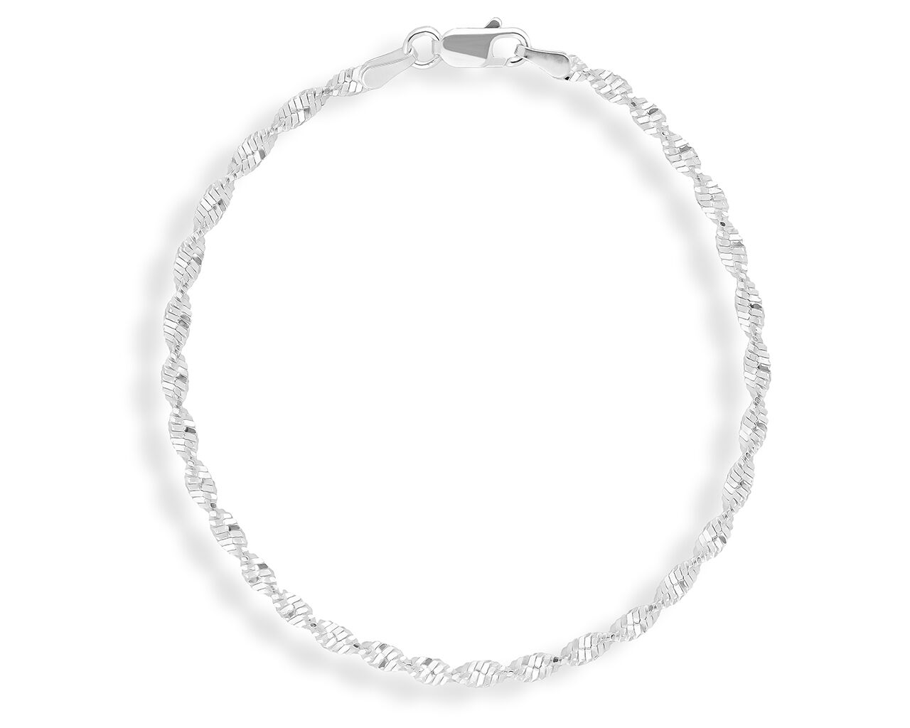 Bransoletka srebrna damska splot śnieg