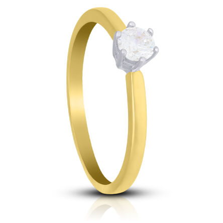 Pierścionek złoty 585 z cyrkonią