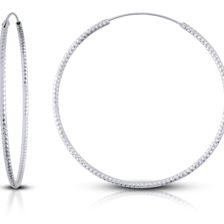 Kolczyki koła srebrne duże diamentowane pr.925