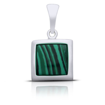Zawieszka srebrna z zielonym malachitem