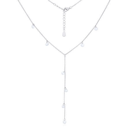 Naszyjnik srebrny krawatka wiszące cyrkonie pr.925