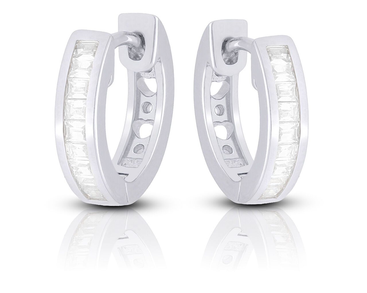 Kolczyki kółka srebrne z cyrkoniami pr.925