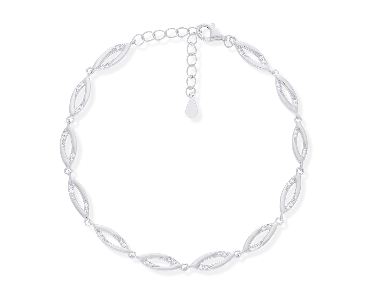 Bransoletka srebrna zdobiona cyrkoniami pr.925