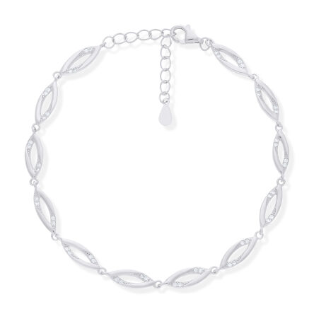 Bransoletka srebrna zdobiona cyrkoniami pr.925