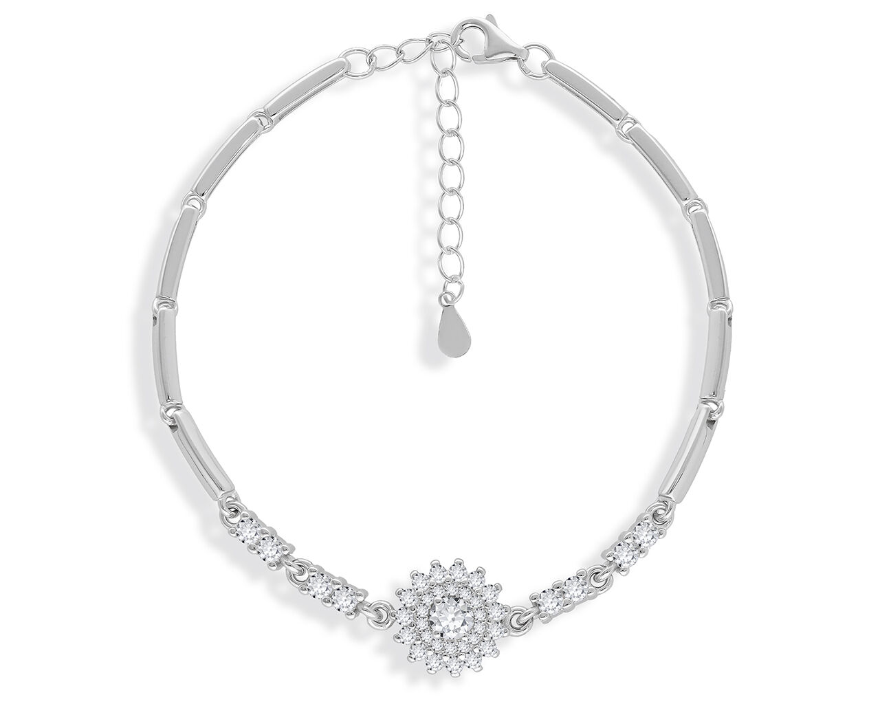 Bransoletka srebrna damska z cyrkoniami