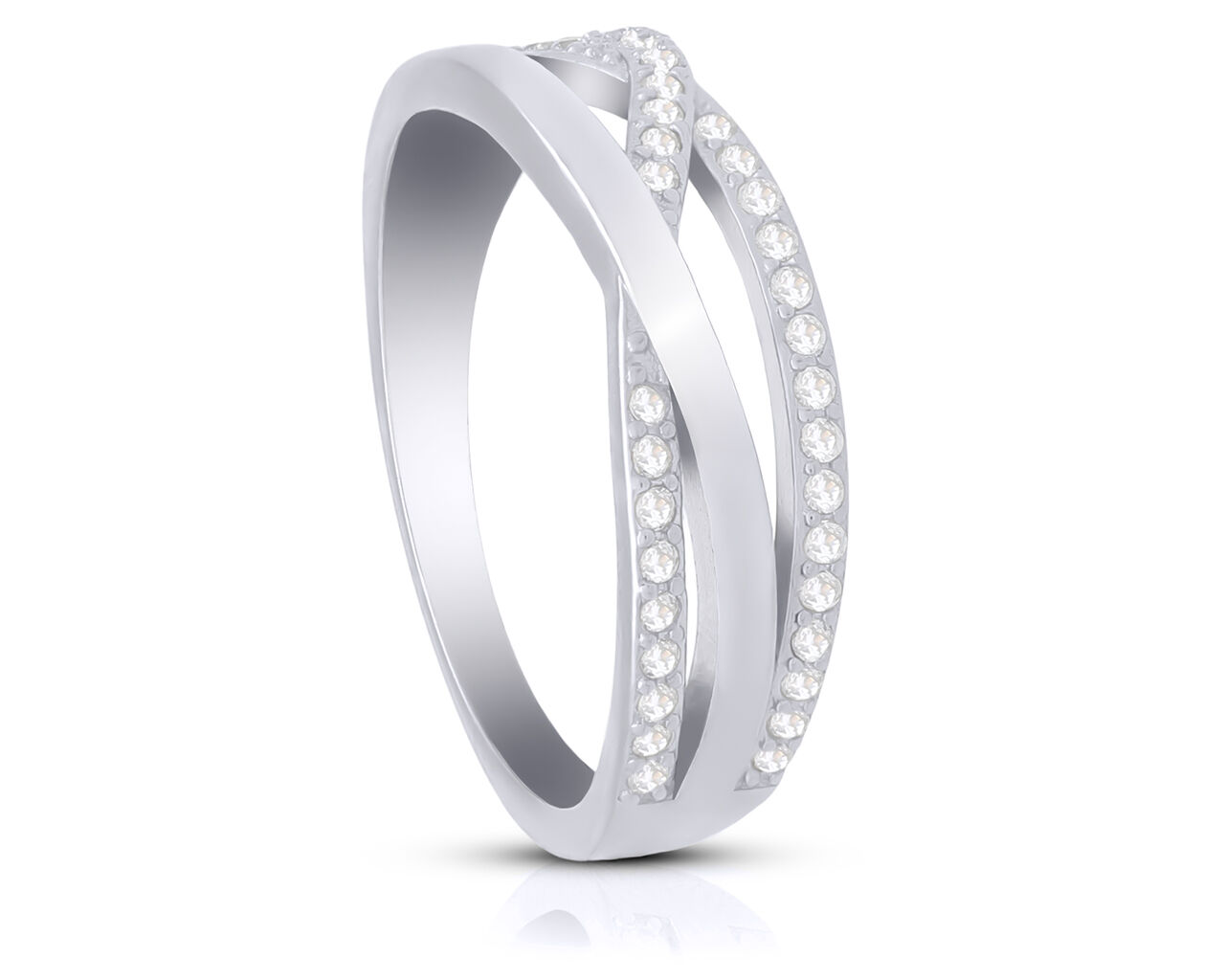 Pierścionek srebrny 925 z cyrkoniami