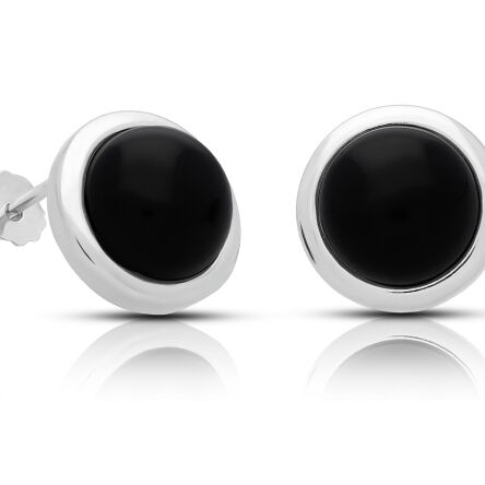 Kolczyki srebrne sztyfty z onyksem pr.925
