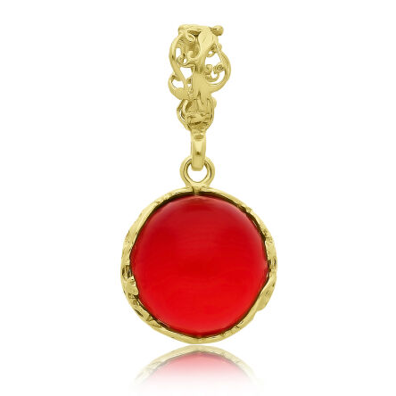 Zawieszka srebrna pozłacana z bursztynem