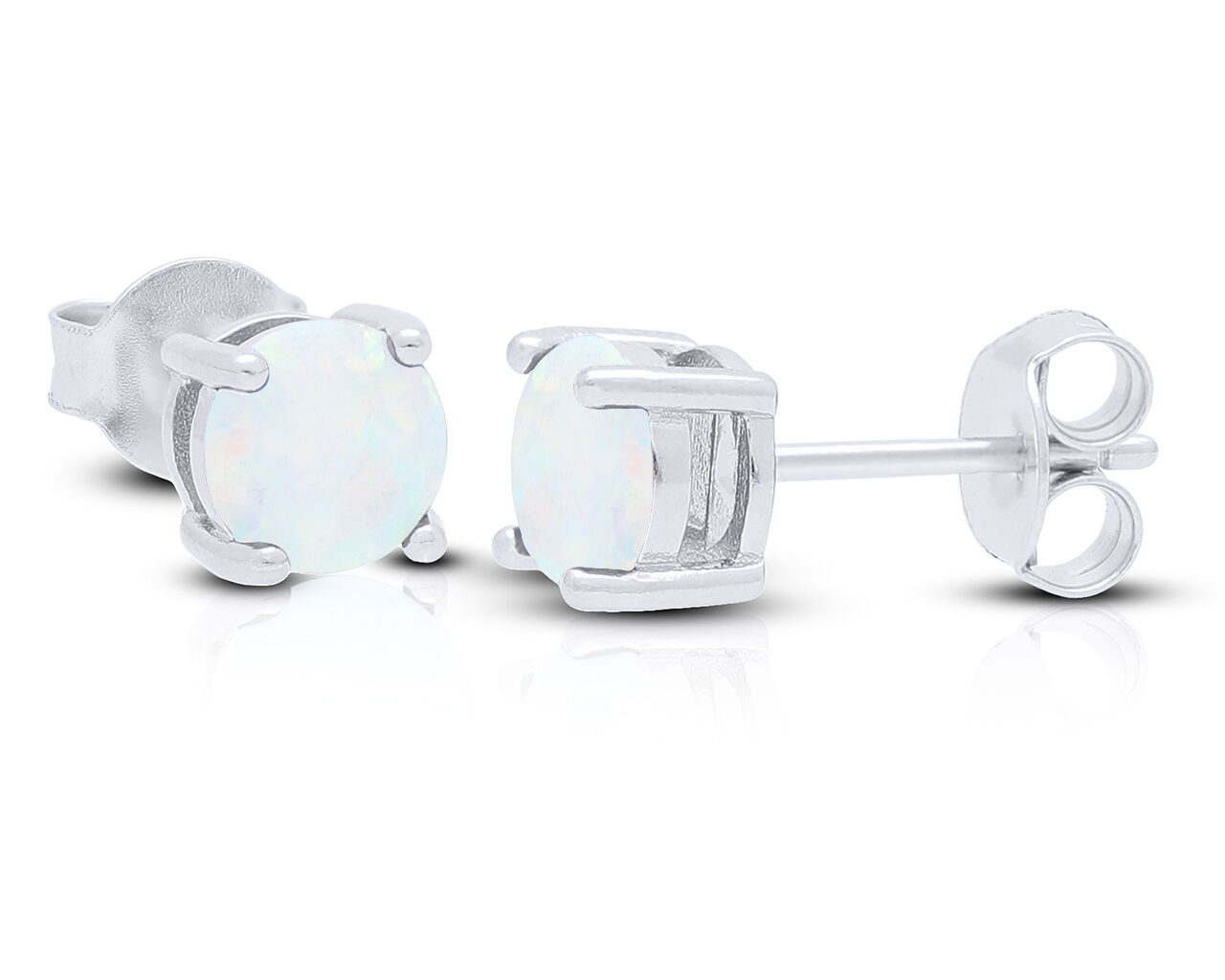 Kolczyki srebrne z opalem na sztyfcie pr.925