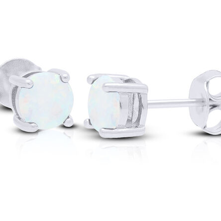 Kolczyki srebrne z opalem na sztyfcie pr.925
