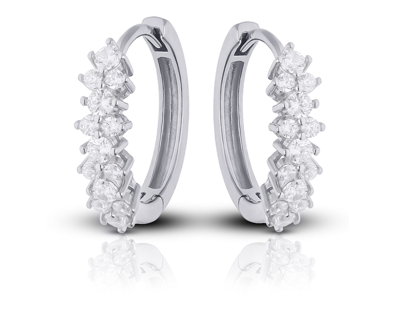 Srebrne kolczyki koła ozdobione cyrkoniami