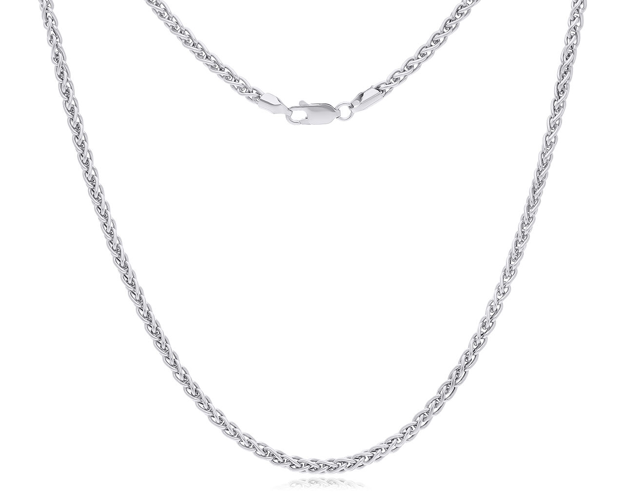 Łańcuszek srebrny rodowany splot lisi ogon