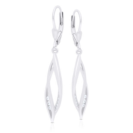 Kolczyki srebrne ozdobione cyrkoniami wiszące
