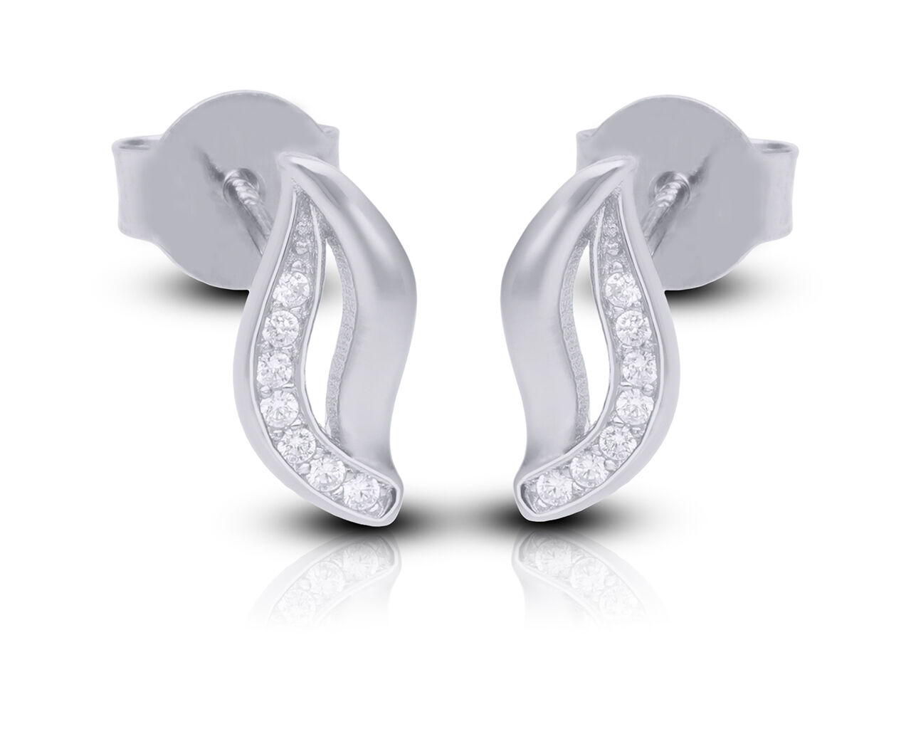 Kolczyki srebrne z cyrkoniami na sztyfcie