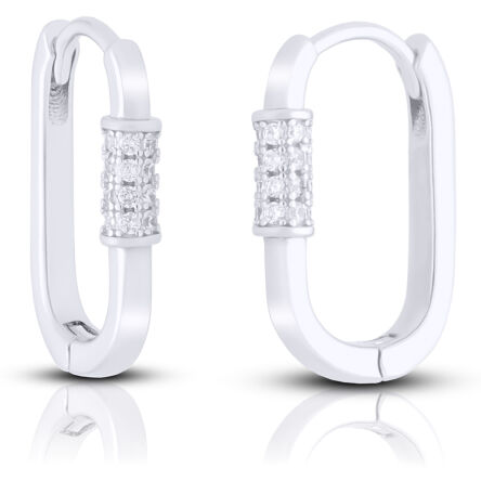 Kolczyki srebrne wiszące owalne z cyrkoniami