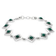 Bransoletka srebro 925 Malachit Plecione Kwadraty - 3
